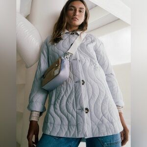 Madewell Quilted Belrose Shirt-Jacket / SMALL / COOL FOG